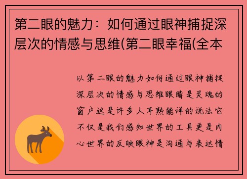 第二眼的魅力：如何通过眼神捕捉深层次的情感与思维(第二眼幸福(全本) 小说)